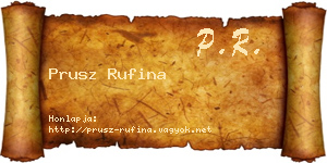 Prusz Rufina névjegykártya